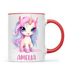 Personalised with Name, Pastel Unicorn Kids Mug – Custom Unicorn Cup for Children – Available in 11oz, 6oz & Enamel