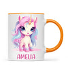 Personalised with Name, Pastel Unicorn Kids Mug – Custom Unicorn Cup for Children – Available in 11oz, 6oz & Enamel