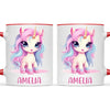 Personalised with Name, Pastel Unicorn Kids Mug – Custom Unicorn Cup for Children – Available in 11oz, 6oz & Enamel