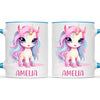 Personalised with Name, Pastel Unicorn Kids Mug – Custom Unicorn Cup for Children – Available in 11oz, 6oz & Enamel
