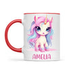 Personalised with Name, Pastel Unicorn Kids Mug – Custom Unicorn Cup for Children – Available in 11oz, 6oz & Enamel