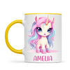 Personalised with Name, Pastel Unicorn Kids Mug – Custom Unicorn Cup for Children – Available in 11oz, 6oz & Enamel