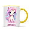 Personalised with Name, Pastel Unicorn Kids Mug – Custom Unicorn Cup for Children – Available in 11oz, 6oz & Enamel
