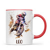 Personalised with Name, Motocross Rider Kids Mug – Customised Dirt Bike Racing Cup for Children – Available in 11oz, 6oz & Enamel Options