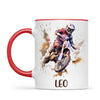 Personalised with Name, Motocross Rider Kids Mug – Customised Dirt Bike Racing Cup for Children – Available in 11oz, 6oz & Enamel Options