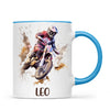 Personalised with Name, Motocross Rider Kids Mug – Customised Dirt Bike Racing Cup for Children – Available in 11oz, 6oz & Enamel Options