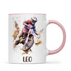 Personalised with Name, Motocross Rider Kids Mug – Customised Dirt Bike Racing Cup for Children – Available in 11oz, 6oz & Enamel Options