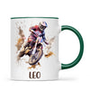 Personalised with Name, Motocross Rider Kids Mug – Customised Dirt Bike Racing Cup for Children – Available in 11oz, 6oz & Enamel Options