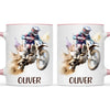 Personalised with Name, Motocross Dirt Bike Kids Mug – Customised Off-Road Motorbike Cup for Children – Available in 11oz, 6oz & Enamel Options