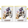 Personalised with Name, Motocross Dirt Bike Kids Mug – Customised Off-Road Motorbike Cup for Children – Available in 11oz, 6oz & Enamel Options