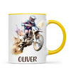 Personalised with Name, Motocross Dirt Bike Kids Mug – Customised Off-Road Motorbike Cup for Children – Available in 11oz, 6oz & Enamel Options