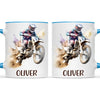 Personalised with Name, Motocross Dirt Bike Kids Mug – Customised Off-Road Motorbike Cup for Children – Available in 11oz, 6oz & Enamel Options