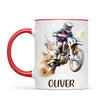 Personalised with Name, Motocross Dirt Bike Kids Mug – Customised Off-Road Motorbike Cup for Children – Available in 11oz, 6oz & Enamel Options