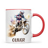 Personalised with Name, Motocross Dirt Bike Kids Mug – Customised Off-Road Motorbike Cup for Children – Available in 11oz, 6oz & Enamel Options