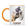 Personalised with Name, Motocross Dirt Bike Kids Mug – Customised Off-Road Motorbike Cup for Children – Available in 11oz, 6oz & Enamel Options