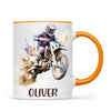 Personalised with Name, Motocross Dirt Bike Kids Mug – Customised Off-Road Motorbike Cup for Children – Available in 11oz, 6oz & Enamel Options