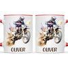 Personalised with Name, Motocross Dirt Bike Kids Mug – Customised Off-Road Motorbike Cup for Children – Available in 11oz, 6oz & Enamel Options