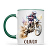 Personalised with Name, Motocross Dirt Bike Kids Mug – Customised Off-Road Motorbike Cup for Children – Available in 11oz, 6oz & Enamel Options