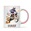 Personalised with Name, Motocross Dirt Bike Kids Mug – Customised Off-Road Motorbike Cup for Children – Available in 11oz, 6oz & Enamel Options