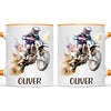 Personalised with Name, Motocross Dirt Bike Kids Mug – Customised Off-Road Motorbike Cup for Children – Available in 11oz, 6oz & Enamel Options