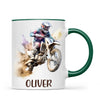 Personalised with Name, Motocross Dirt Bike Kids Mug – Customised Off-Road Motorbike Cup for Children – Available in 11oz, 6oz & Enamel Options