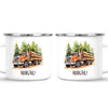 Personalised with Name, Orange Logging Truck Kids Mug – Custom Forest Truck Cup for Children – Available in 11oz, 6oz & Enamel