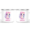 Personalised with Name, Pastel Unicorn Kids Mug – Custom Unicorn Cup for Children – Available in 11oz, 6oz & Enamel