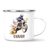 Personalised with Name, Motocross Dirt Bike Kids Mug – Customised Off-Road Motorbike Cup for Children – Available in 11oz, 6oz & Enamel Options