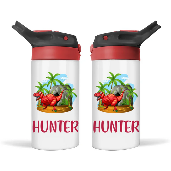 Scarlet Stegosaurus-Personalised Sippy Bottle