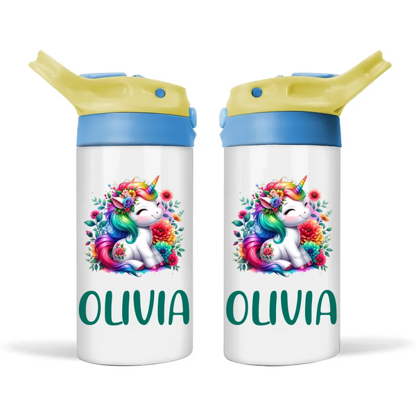 Blossom Unicorn - Personalised Sippy Bottle