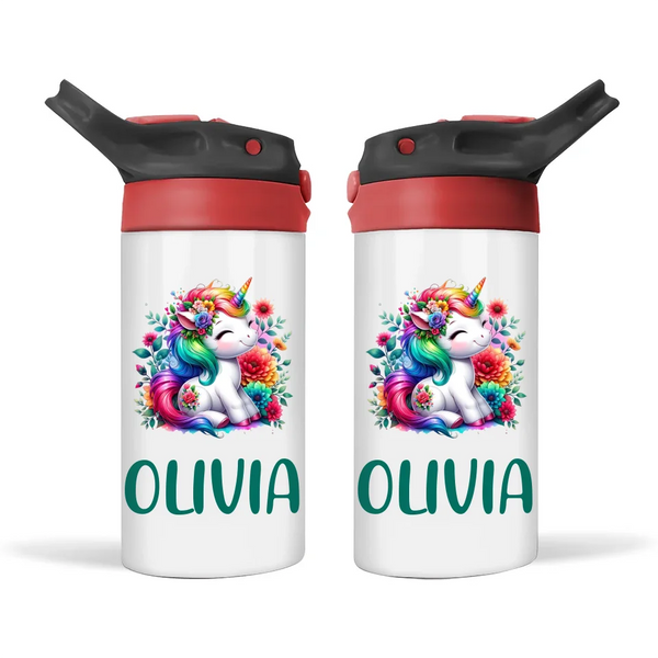 Blossom Unicorn - Personalised Sippy Bottle