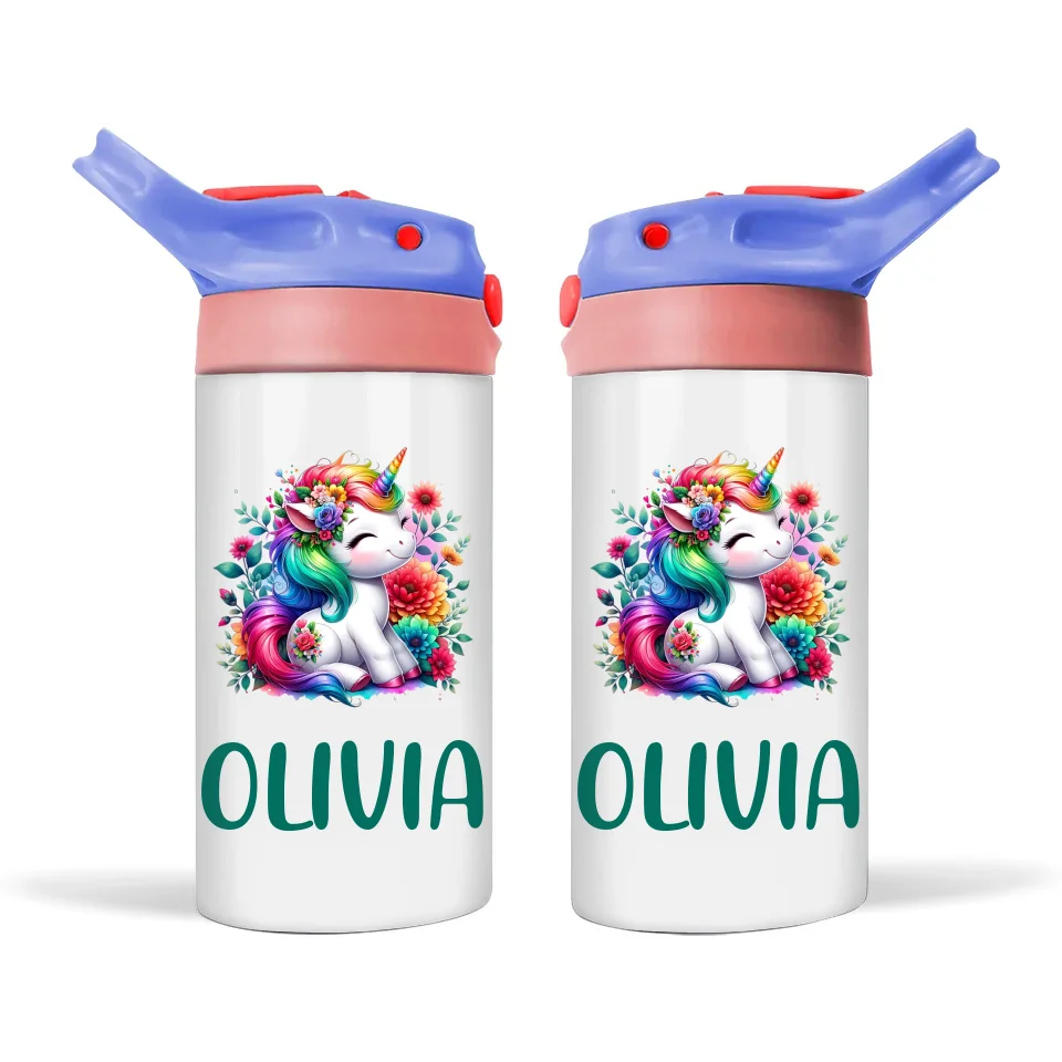 Blossom Unicorn - Personalised Sippy Bottle