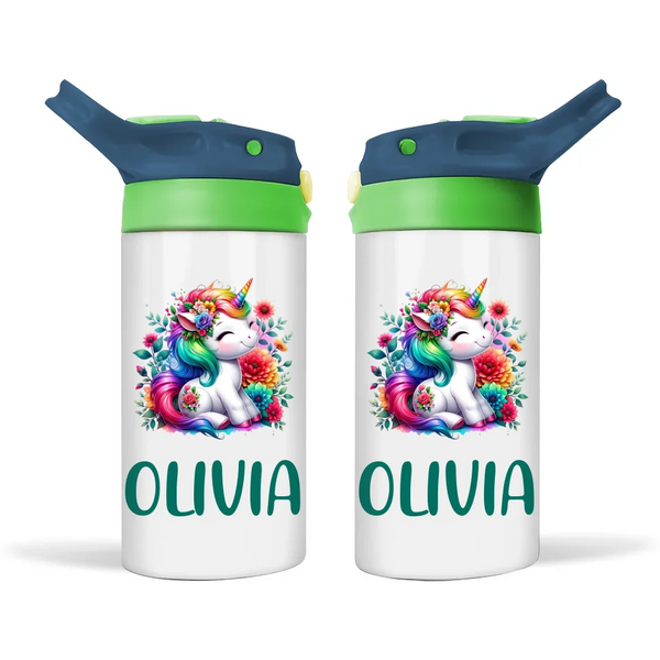 Blossom Unicorn - Personalised Sippy Bottle