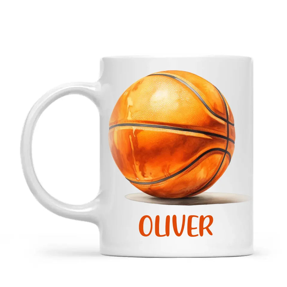 Personalised Kids Basketball Mug β Custom Name Gift for Young Players