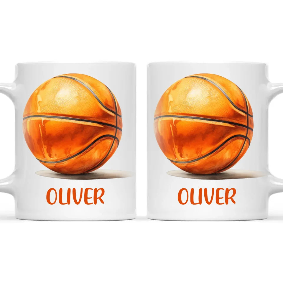Personalised Kids Basketball Mug β Custom Name Gift for Young Players