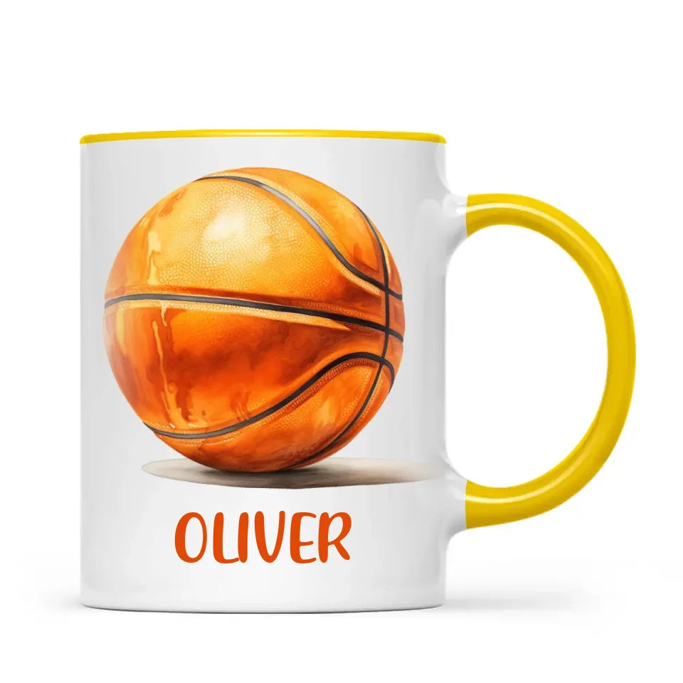Personalised Kids Basketball Mug β Custom Name Gift for Young Players