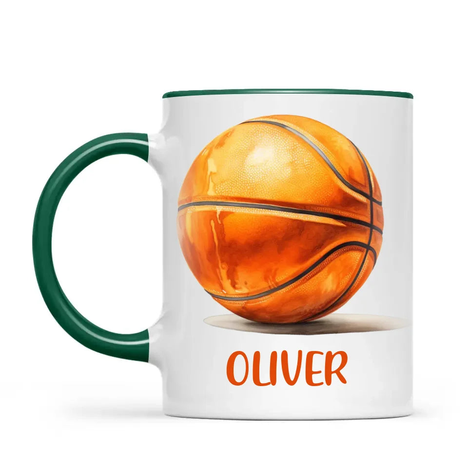 Personalised Kids Basketball Mug β Custom Name Gift for Young Players