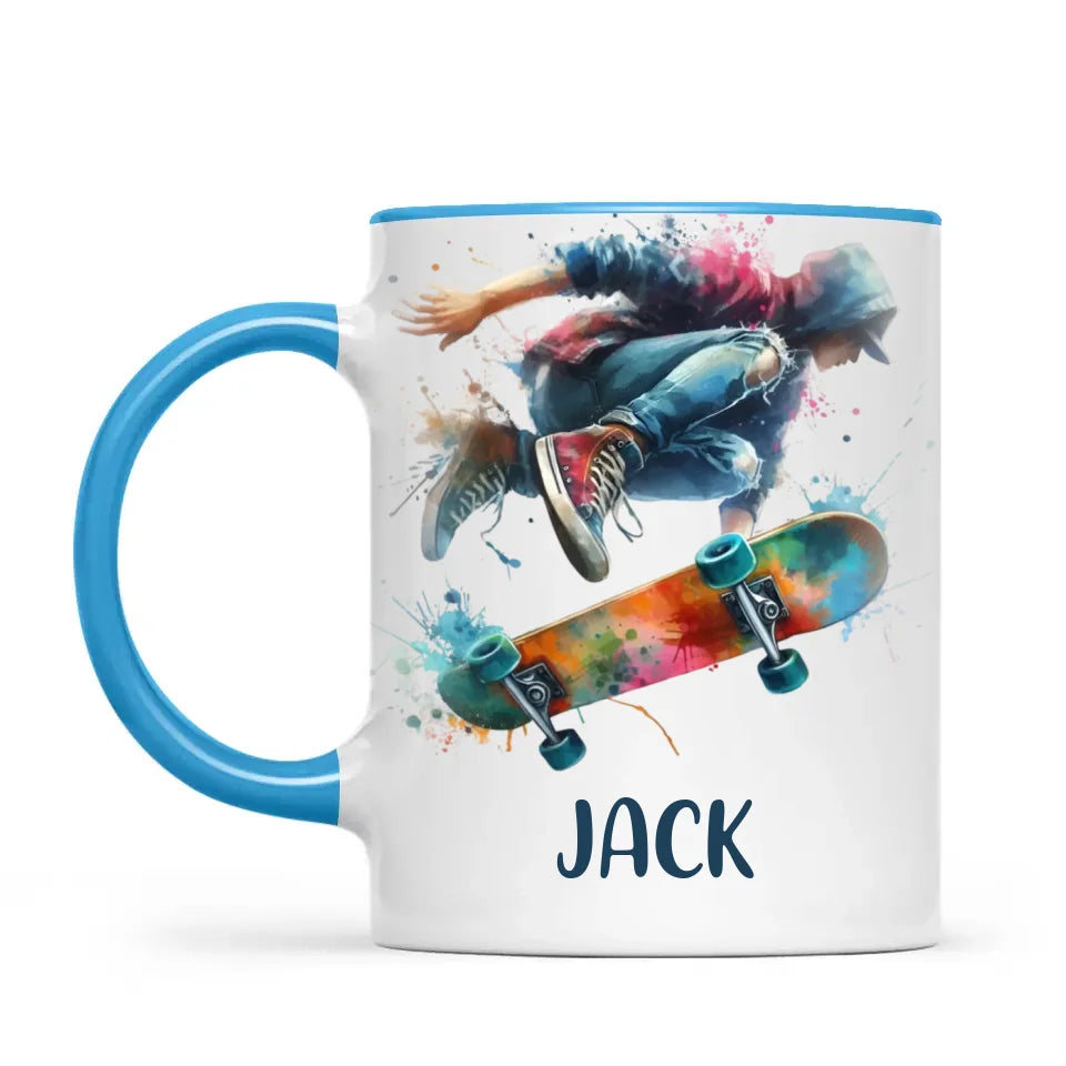 Custom Skateboarding Mug for Kids β Personalised Street Style Gift