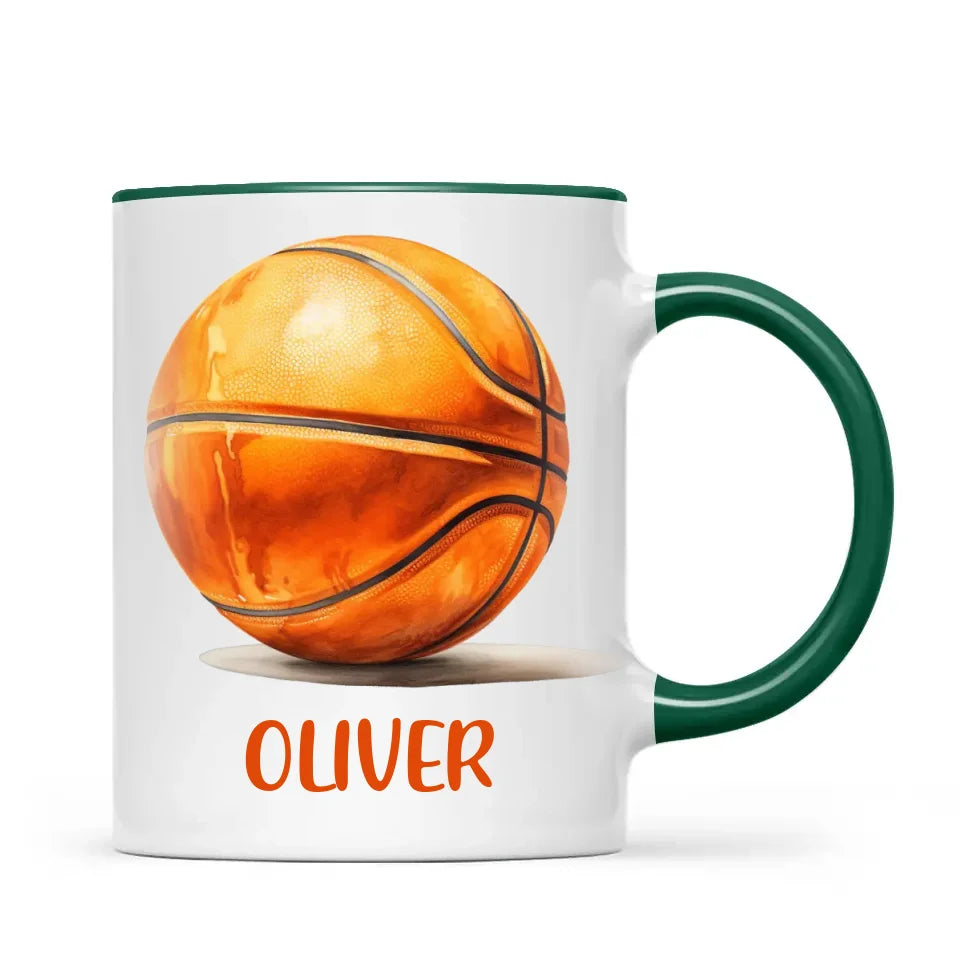 Personalised Kids Basketball Mug β Custom Name Gift for Young Players