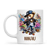 Personalised Kids Skateboarding Mug β Custom Urban Teddy Bear Design