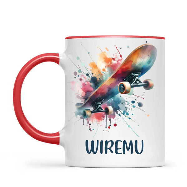 Personalised Kids Skateboarding Mug β Custom Name Gift for Young Skaters