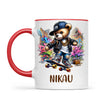 Personalised Kids Skateboarding Mug β Custom Urban Teddy Bear Design