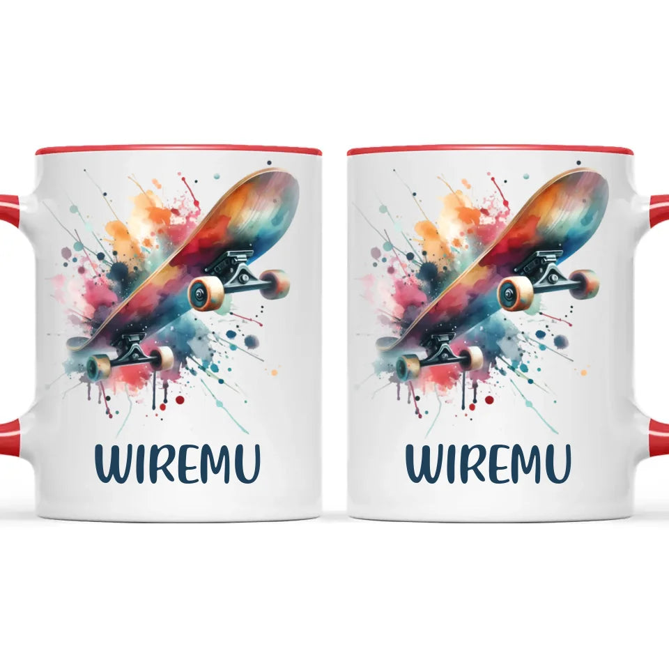 Personalised Kids Skateboarding Mug β Custom Name Gift for Young Skaters