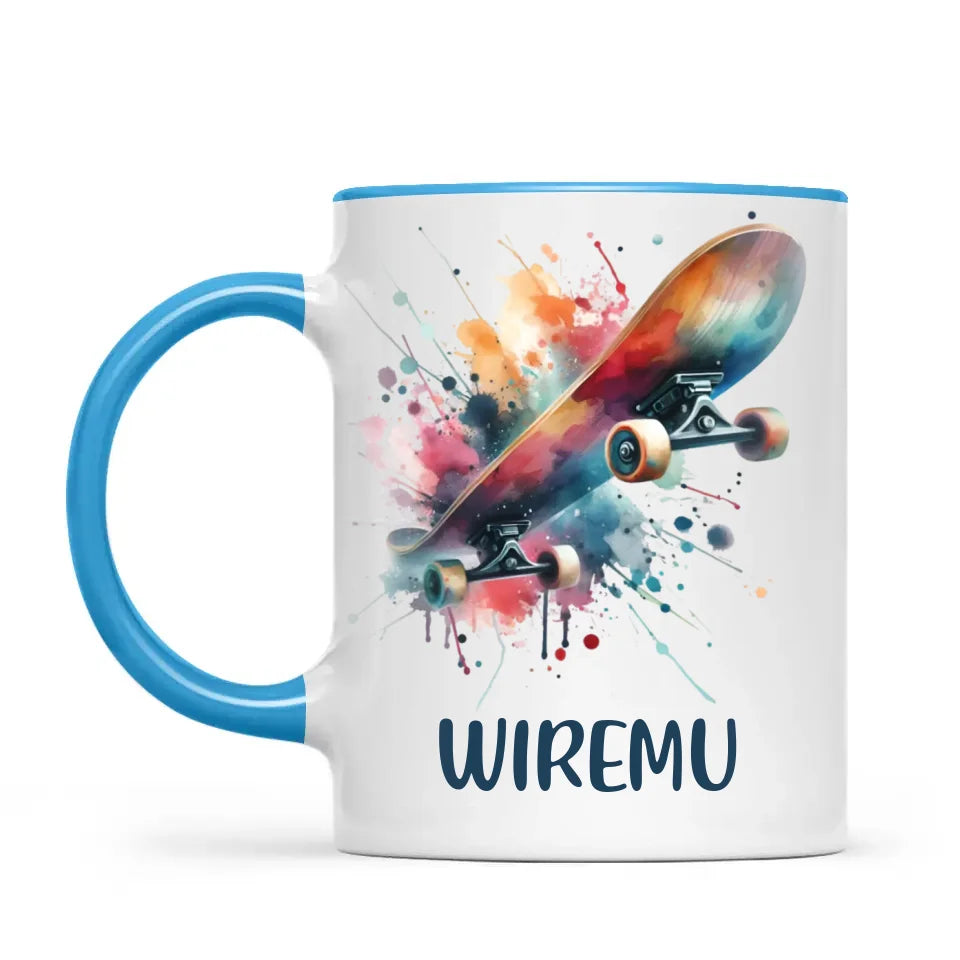 Personalised Kids Skateboarding Mug β Custom Name Gift for Young Skaters