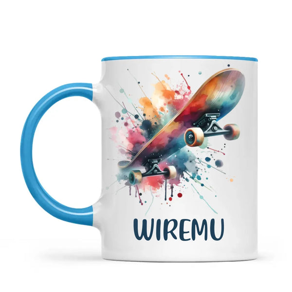 Personalised Kids Skateboarding Mug β Custom Name Gift for Young Skaters