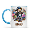 Personalised Kids Skateboarding Mug β Custom Urban Teddy Bear Design