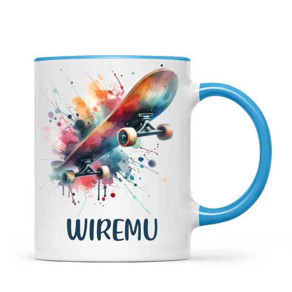 Personalised Kids Skateboarding Mug β Custom Name Gift for Young Skaters