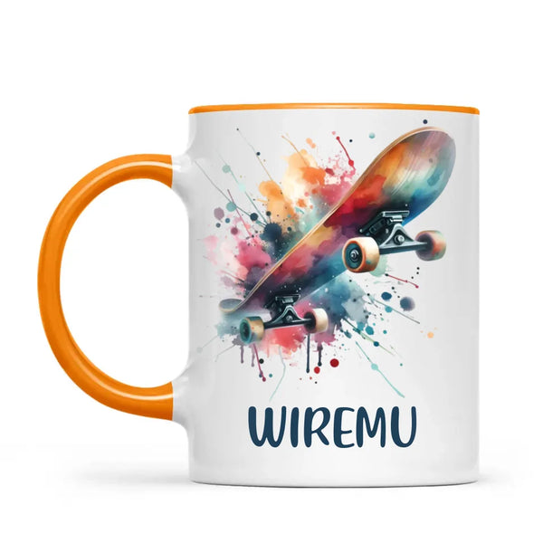 Personalised Kids Skateboarding Mug β Custom Name Gift for Young Skaters