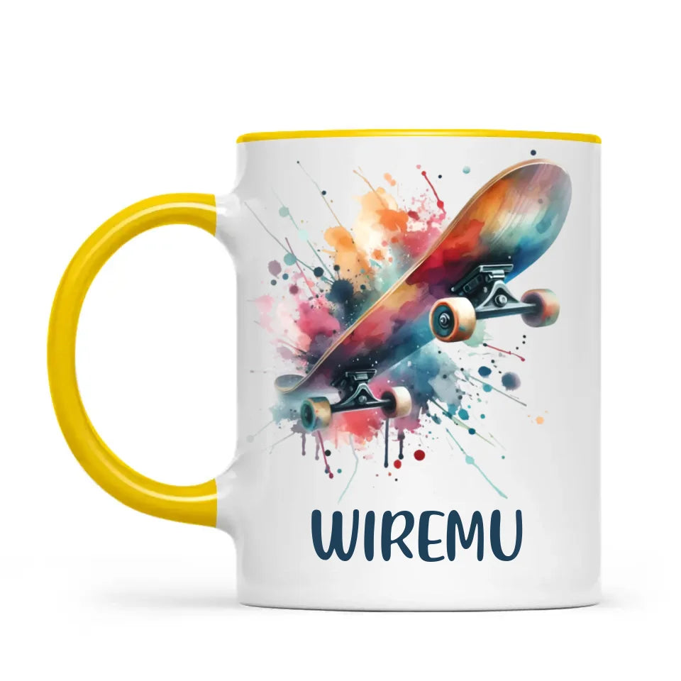 Personalised Kids Skateboarding Mug β Custom Name Gift for Young Skaters