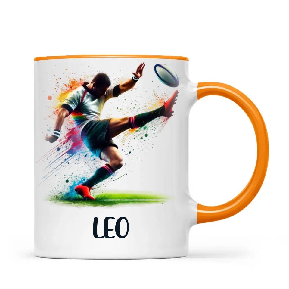 Custom Kids Rugby Mug β Personalised Name Gift for Young Rugby Fans